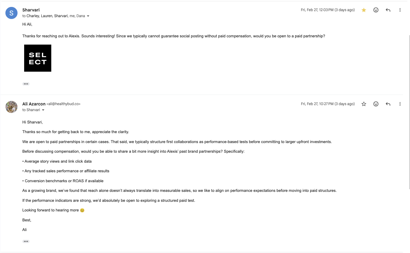 Healthybud creator partnership evaluation